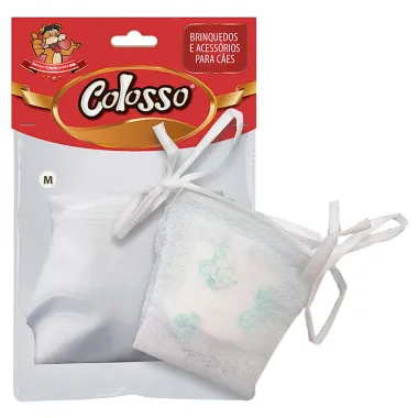 Calcinha Descart&aacute;vel para C&atilde;es Colosso em TNT com Absorvente Tamanho M com 5 Unidades