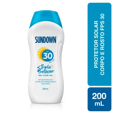 Protetor Solar Sundown Praia e Piscina FPS 30 Lo&ccedil;&atilde;o 200ml