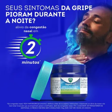 Vick VapoRub Pomada Descongestionante para Gripe 50g