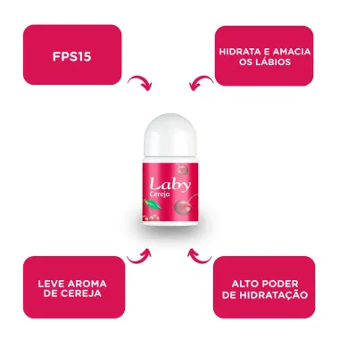 Protetor Solar Labial Laby FPS 15 Sabor Cereja com 3,2g_4