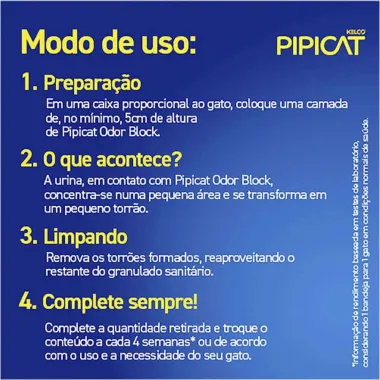 Areia Higiênica Pipicat Classic para Gato com 4kg