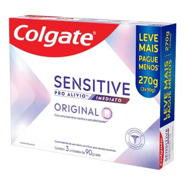 Creme Dental Colgate Sensitive Pro Al&iacute;vio Imediato com 3 Unidades de 90g cada