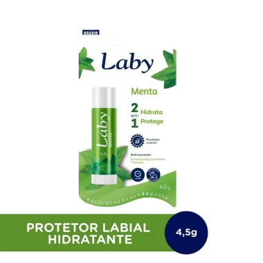 Protetor Solar Labial Laby FPS 15 Stick Sabor Menta com 4,5g