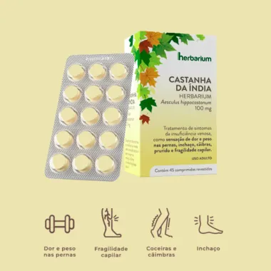 Castanha da Índia 100mg Herbarium com 45 Comprimidos
