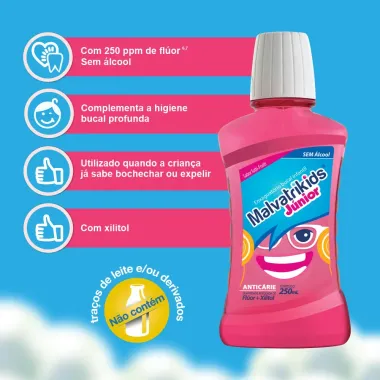 Enxaguante Bucal Malvatrikids Júnior 250ml