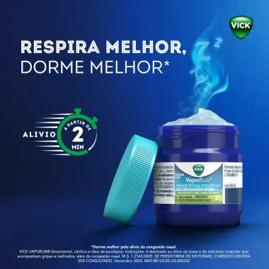 Vick VapoRub Pomada para Gripe e Congest&atilde;o Nasal 30g