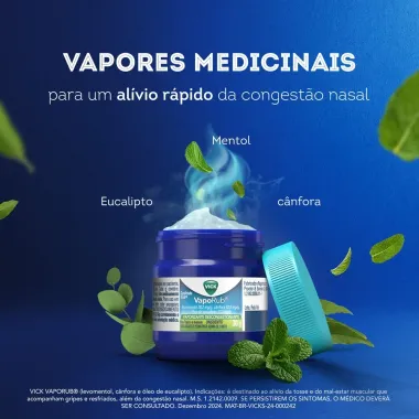 Vick VapoRub Pomada para Gripe e Congest&atilde;o Nasal 30g