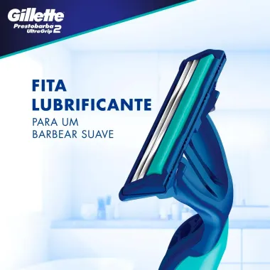 Gillette Prestobarba Ultragrip2 Aparelho de Barbear Descart&aacute;vel Cabe&ccedil;a M&oacute;vel 2 Unidades