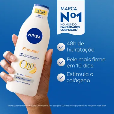 Lo&ccedil;&atilde;o Hidratante Nivea Firmador Q10 + Vitamina C Todos os Tipos de Pele 200ml