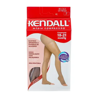 Meia Calça Kendall Feminina Média Compressão (18-21mmHg) Ponteira Aberta Tamanho P Cor Mel