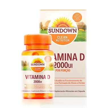 Vitamina D 2000UI Sundown Naturals com 200 Cápsulas