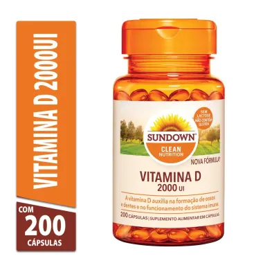 Vitamina D 2000UI Sundown Naturals com 200 Cápsulas