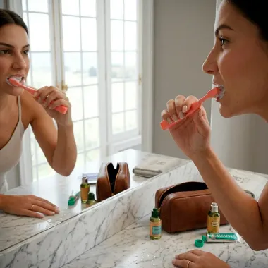 Escova Dental para Viagem Hillo Macia com 35 Tufos Cores Sortidas 1 Unidade