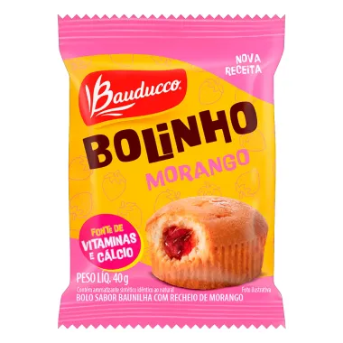 Bolinho Bauducco Sabor Baunilha com Recheio de Morango 40g