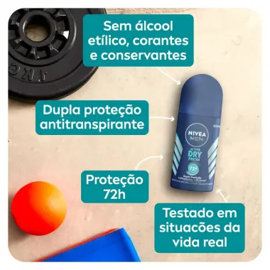 Desodorante Antitranspirante Nivea Men Roll On Dry Fresh 50ml 3