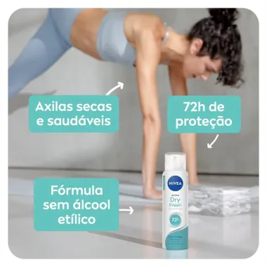 Desodorante Nivea Active Dry Fresh Aerosol Feminino 48h 150ml 3