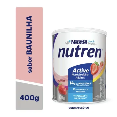 Nutren Active Morango Complemento Alimentar Lata com 400g