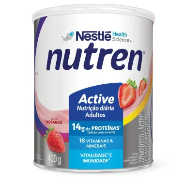 Nutren Active Morango Complemento Alimentar Lata com 400g