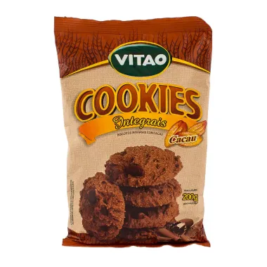 Biscoito Vitao Cookies Integral Cacau sem Colesterol 200g