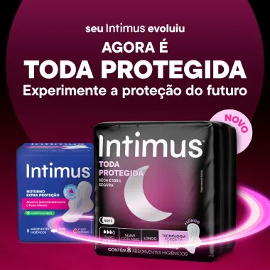 Absorvente Intimus Gel Noturno Longo Cobertura Suave com Abas 8 Unidades