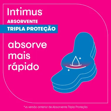 Absorvente Intimus Gel Tripla Proteção Cobertura Seca com Abas 8 Unidades