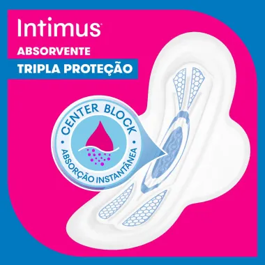 Absorvente Intimus Gel Tripla Proteção Cobertura Seca com Abas 8 Unidades