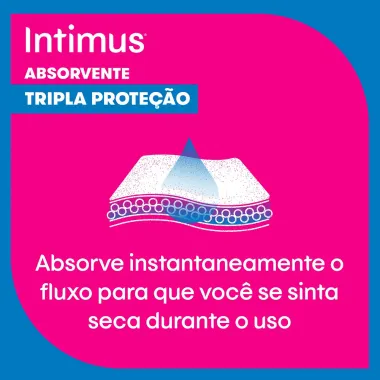 Absorvente Intimus Gel Tripla Proteção Cobertura Seca com Abas 8 Unidades