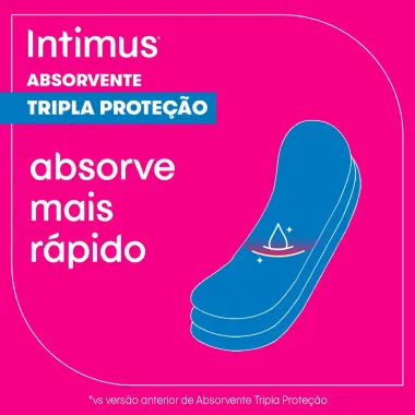 Absorvente Intimus Gel Tripla Proteção Cobertura Seca Sem Abas com 8 Unidades