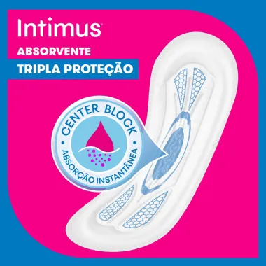 Absorvente Intimus Gel Tripla Proteção Cobertura Seca Sem Abas com 8 Unidades