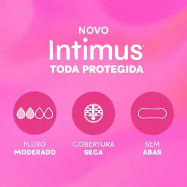 Absorvente Intimus Gel Tripla Proteção Cobertura Seca Sem Abas com 8 Unidades