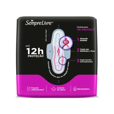 Absorvente Externo Sempre Livre Conforto Noturno Suave 8 Unidades