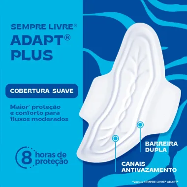 Absorvente Externo Sempre Livre Adapt Plus 8 unidades