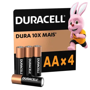 Pilha Duracell AA Alcalina 4 Unidades