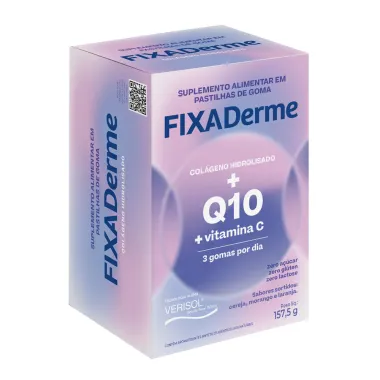Colágeno Hidrolisado FixaDerme Q10 + Vitamina C Verisol Gomas Mastigáveis 157,5g