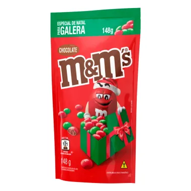 Confeitos M&M Chocolate Especial de Natal Sachê 148g