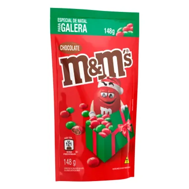 Confeitos M&M Chocolate Especial de Natal Sachê 148g