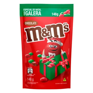 Confeitos M&M Chocolate Especial de Natal Sachê 148g