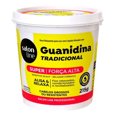 Guanidina Salon Line Tradicional Alisa e Relaxa Super For&ccedil;a Alta Cabelos Grossos ou Resistentes 215g