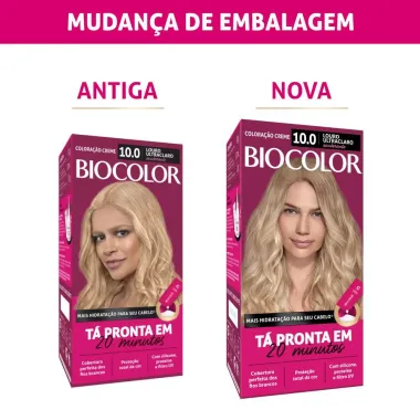 Tintura de Cabelo em Creme Biocolor Cor Louro Ultra Claro Exuberante 10.0