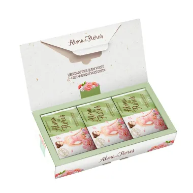 Kit Sabonete em Barra Alma de Flores Finíssimas Essências com 3 Unidades 130g Cada