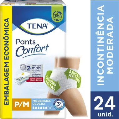 Roupa Íntima Tena Pants Confort P/M 24 Unidades Embalagem Econômica
