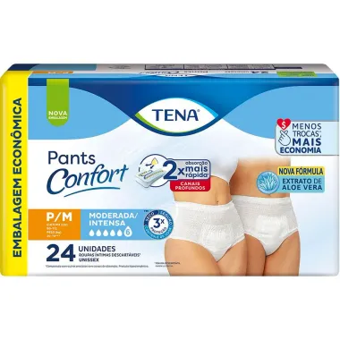 Roupa &Iacute;ntima Tena Pants Confort P/M 24 Unidades Embalagem Econ&ocirc;mica