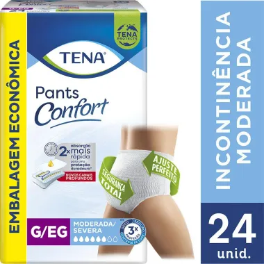 Roupa Íntima Tena Pants Confort G/EG 24 Unidades Embalagem Econômica