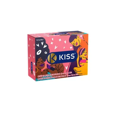 Lenço de Papel Kiss Embalagens Sortidas com 100 Unidades