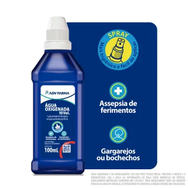 Água Oxigenada Líquida ADV 10 Volumes Spray com 100ml