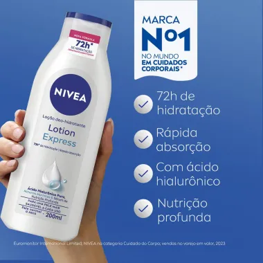 Lo&ccedil;&atilde;o Nivea Lotion Express Hidrata&ccedil;&atilde;o profunda para Pele Normal a Seca 200ml