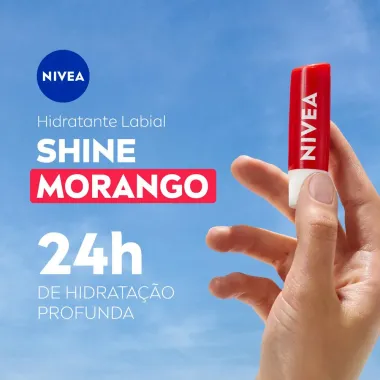 Hidratante Labial Nivea Morango Shine 4,8g