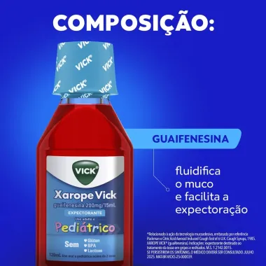 Xarope Vick Pedi&aacute;trico com 120ml