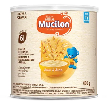 Mucilon Cereal Infantil Sabor Arroz e Aveia a Partir de 6 Meses 400g