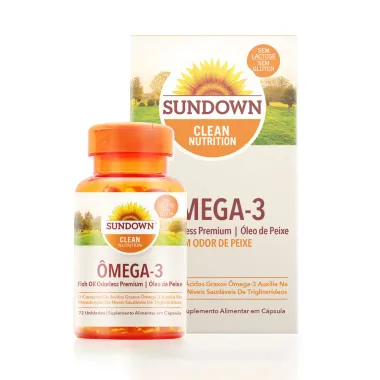 Ômega 3 Fish Oil Odorless Premium Sundown Naturals 72 Cápsulas